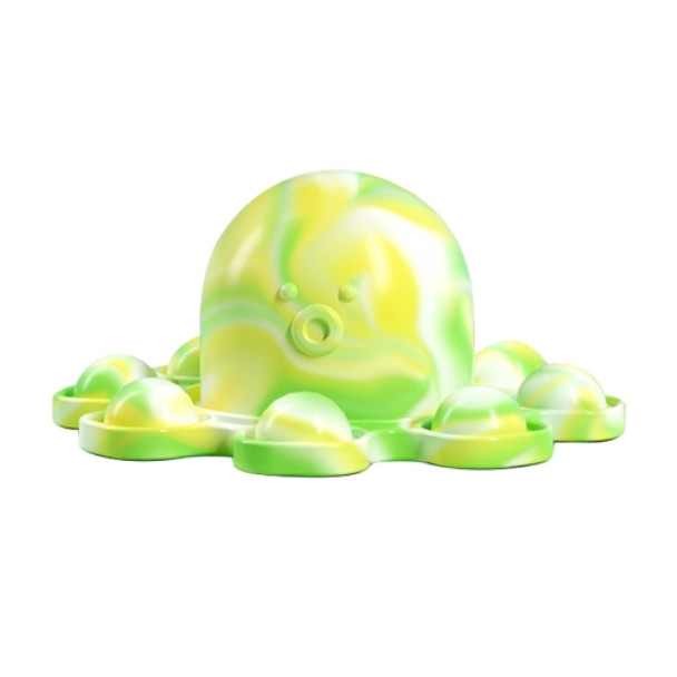 2 PCS Double-Sided Flip Bubble Decompression Toy Octopus Keychain, Colour: Camouflage Green