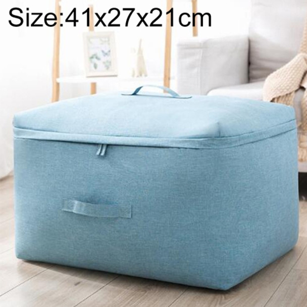 Portable Cationic Quilt Storage Bag Folding Wardrobe Clothing Storage Bag, Size:S 41x27x21cm(Blue)