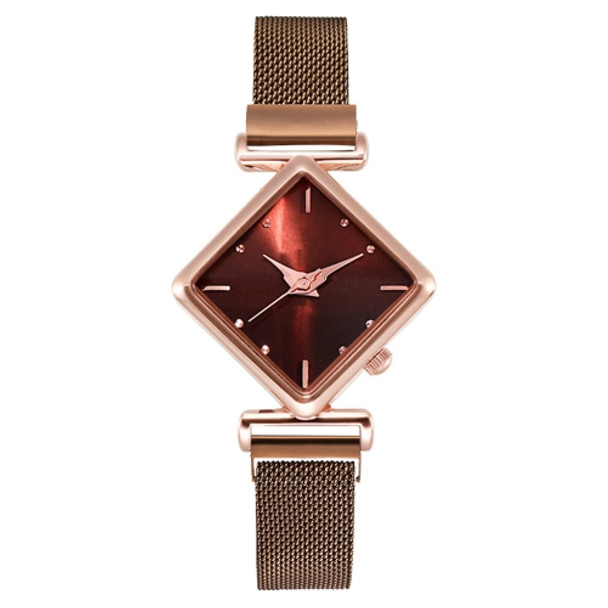 2 PCS Ladies Diamond Dial Quartz Watch, Colour: Brown