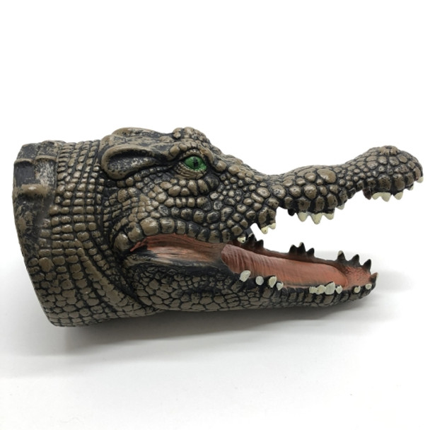 Soft Rubber Hand Puppet Simulation Animal Dinosaur Model Children Funny Toys, Style:Crocodile