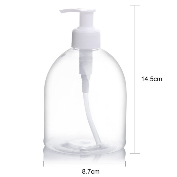 10 PCS Empty Gel Hand Sanitizer Bottle PET Material Press Plastic Bottle White Pump Head (Transparent)