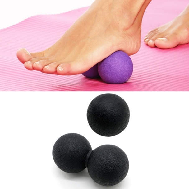 2 in 1 Single Ball + Peanut Ball Fascia Foot Massage Ball Muscle Relaxation Yoga Ball Set(Black)