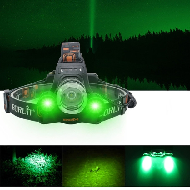 BORUIT LED Outdoor Strong Light Night Fishing Camping USB Charging Headlight(Headlamp)