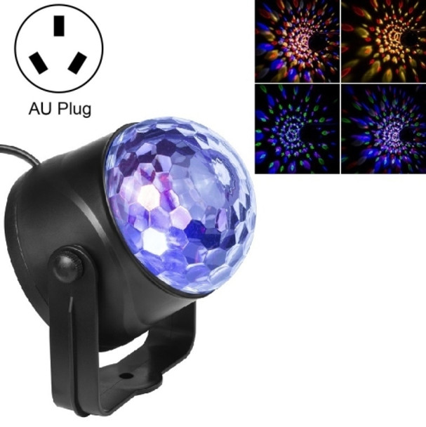 MGY-019 6W Remote Control LED Crystal Magic Ball Light Colorful Rotating Stage Laser Light, Specification: AU Plug