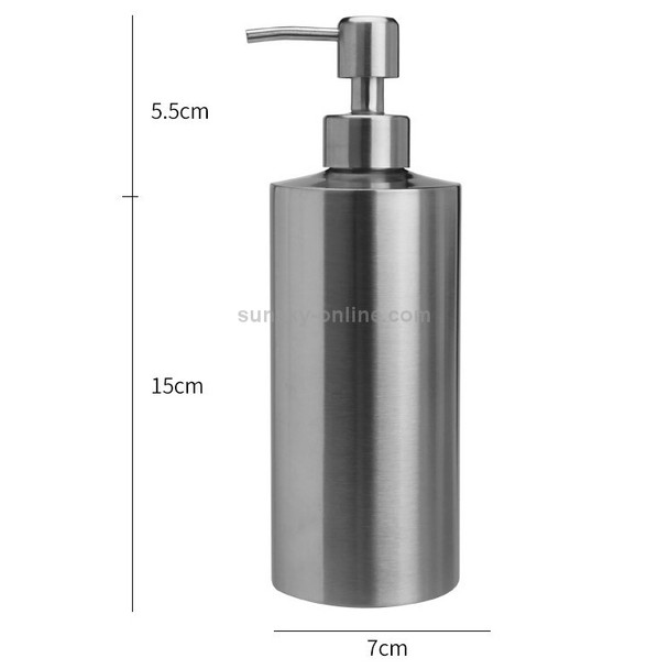 Stainless Steel Soap Dispenser Cylindrical Straight Emulsion Bottle, Specification:550ml