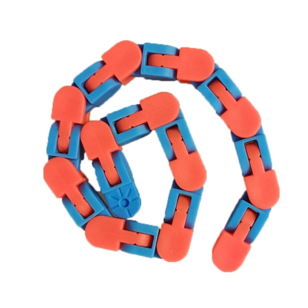 10 PCS Children And Adults Puzzle Decompression 24-Segment Chain DIY Bicycle Chain Toy(Red Blue)