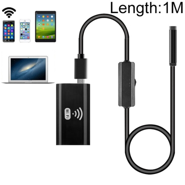 F99 HD Mobile Phone Endoscope, 8mm Waterproof Pipe Endoscope, Wifi Version, Hardwire, Length: 1m (Black)