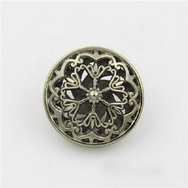Tea Gold 100 PCS Hollow Flower Shape Metal Button Clothing Accessories, Diameter:18mm