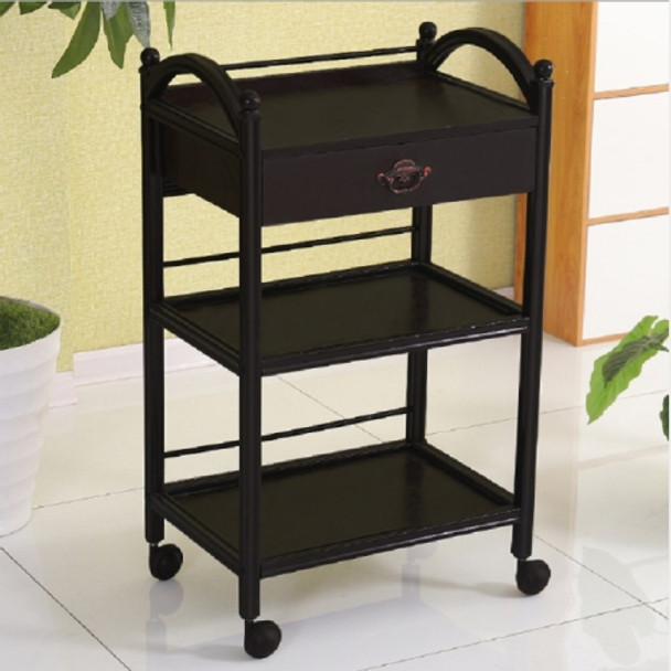 Beauty Cart Hair Salon Instrument Storage Cart Trolley Beauty Tools Massage Beauty Salon Furniture Trolley(With Drawer - Black)