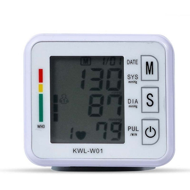 KWL-W01 Home Automatic Smart Wrist Electronic Sphygmomanometer, Style: English Without Voice(White)