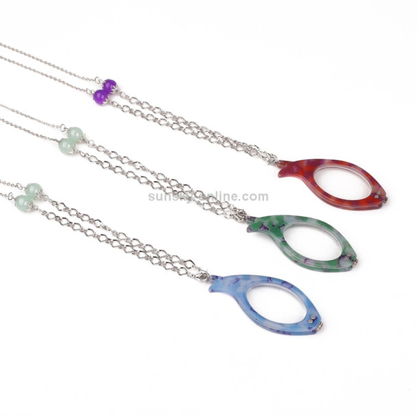 3 PCS Necklace Pendant Handheld Folding Reading Glasses + 2.00D Rndom Color Delivery
