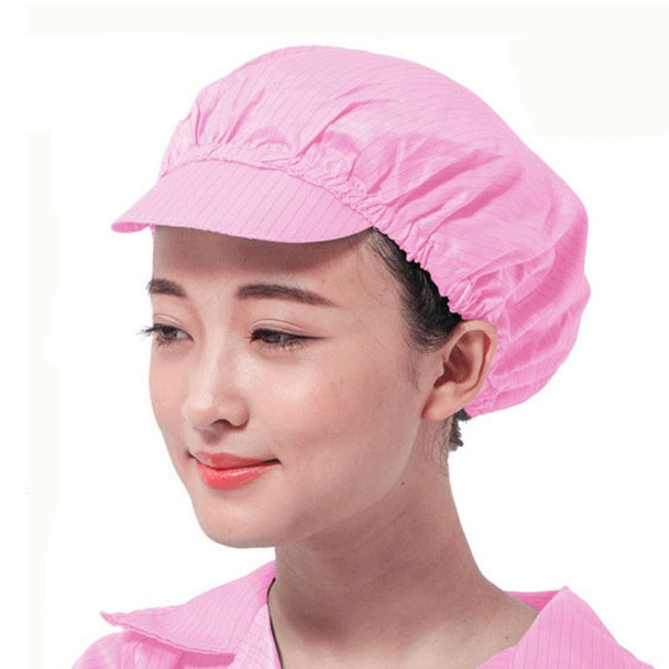10 PCS Anti-static Dust-free Workshop Duck Tongue Working Cap With Skylight, Size:L(Pink)