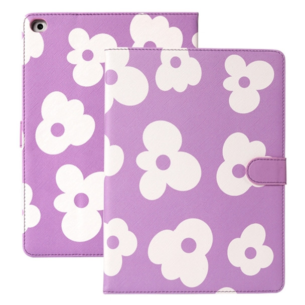 Flower Pattern Horizontal Flip Leather Case with Holder & Sleep / Wake-up Function For iPad Pro 11 inch (2018)(Purple)