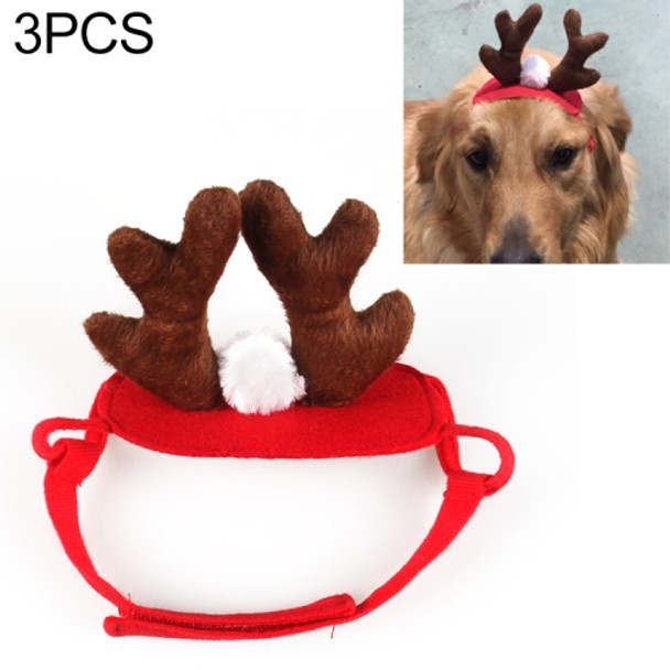3 PCS Christmas Ornaments Pet Antlers Headdress