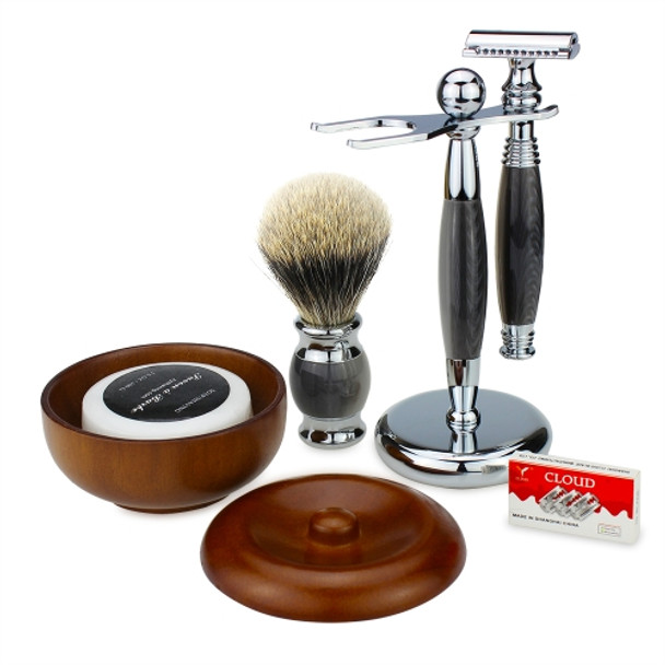 FK-5 Men Manual Shaving Razor Kit with Shaving Brush / Bowl / Soap / Brush Stand / Blades