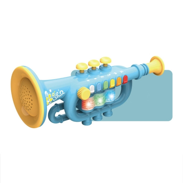 Children Early Education Puzzle Playing Simulation Musical Instrument, Style: 6806 Trumpet-Blue
