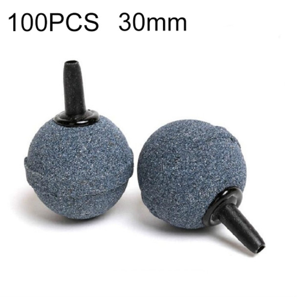 100 PCS Bubble Stone for Aquarium Tank Aerator Pump, Diameter:30mm(Black Spherical)