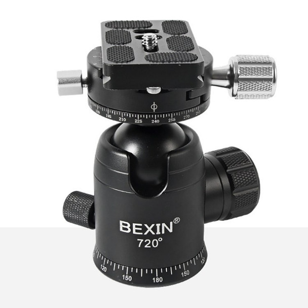 BEXIN 720 Degree Rotation Panoramic Aluminum Alloy Tripod Ball Head with Quick Release Plate