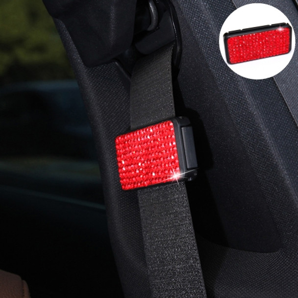 Car Seat Belts Crystal Clip Fixer Tightening Regulator (Red)