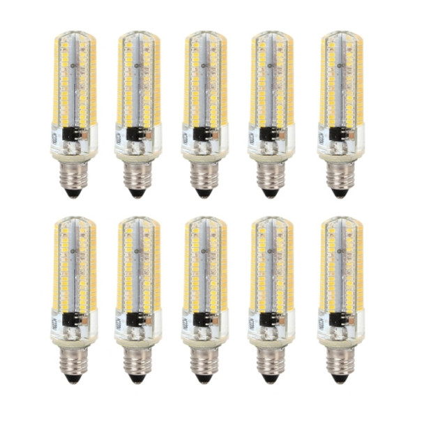 10 PCS E11 7W 152 LEDs 3014 SMD 600-700 LM Warm White Dimmable Silicone LED Corn Bulbs, AC 220V