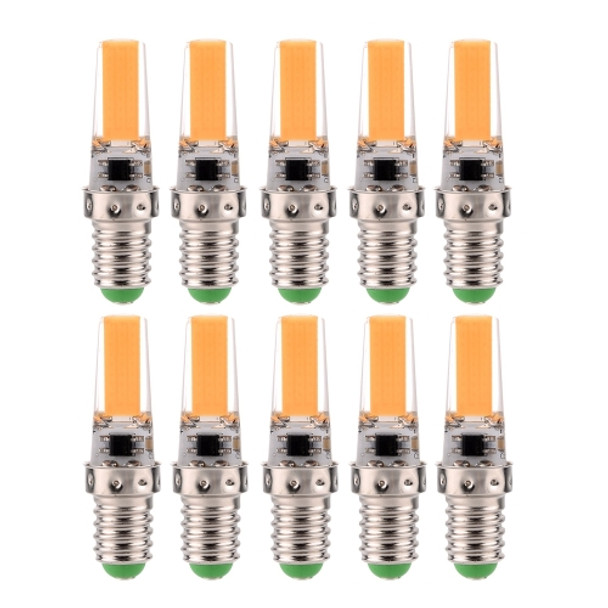 10 PCS E14 3W 2508 CCB SMD Warm White LED Energy Saving Lamp Dimmable Silicone Corn Bulb, AC 110V