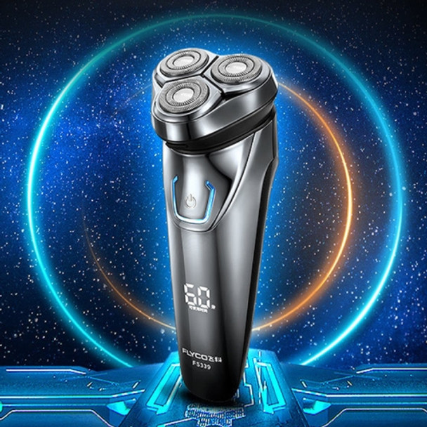 Voltage Universal Fit Triple Rotary Double Ring Blade Shaving Head Electric Rechargeable Shaver For Men, US Plug