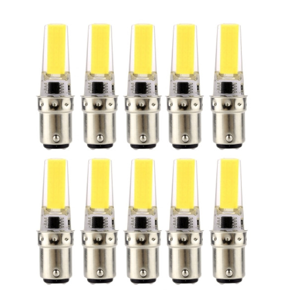 10 PCS BA15d 3W 2508 CCB SMD Cold White LED Energy Saving Lamp Dimmable Silicone Corn Bulb, AC 110V