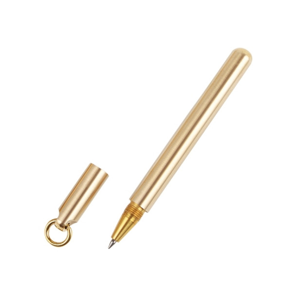 Black Ink Explosion-proof Brass Handmade Signature Pen Retro Pen Pure Copper Pen Neutral Water Pen, Size:Short