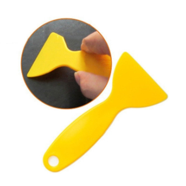 100 PCS Yellow Plastic Small Scraper Car Film Tools Film Scraper Car Accessories