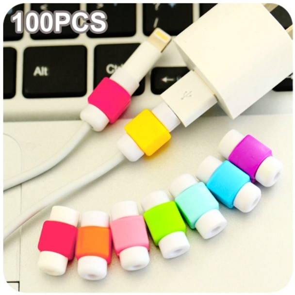 100 PCS Headphone Wire Data Cable Protection Cover Winder Cord Wrap Organizer, Random Color Delivery