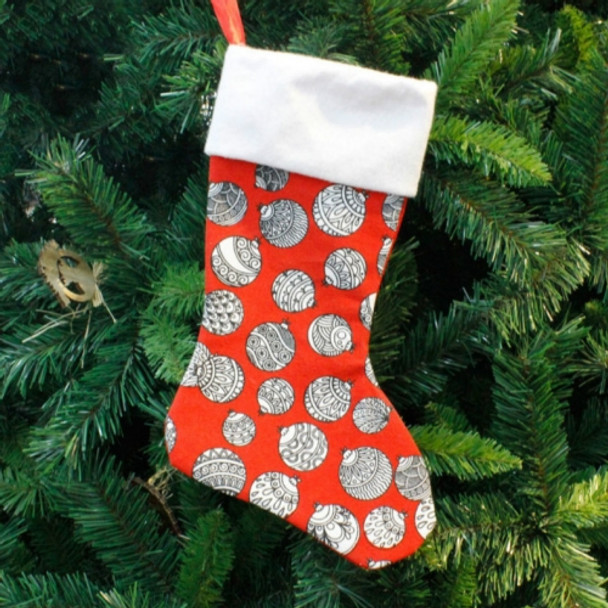 2 PCS Print Christmas Socks Gift Bag Creative Christmas Tree Decoration(Snowball Print)
