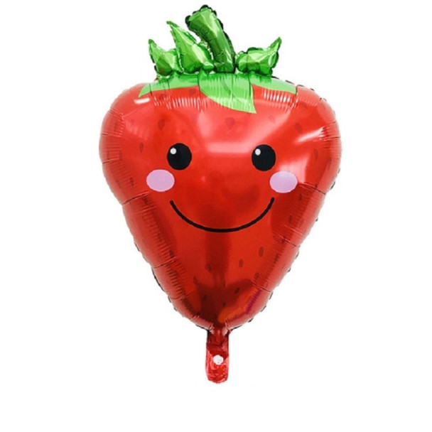 2 PCS Cartoon Vegetables and Fruits Aluminum Film Balloon Children Party Decoration Supplies Inflatable Toys(Strawberry)