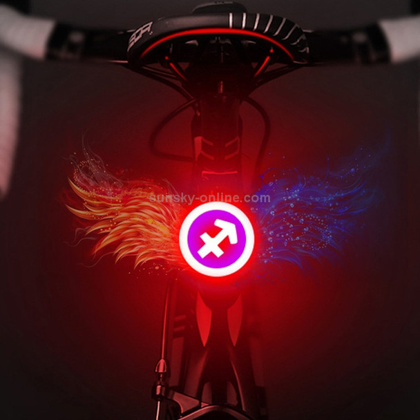 USB Charging Red Blue Color Riding Light Rear Lamp Safety Warning Light (Sagittarius Style)