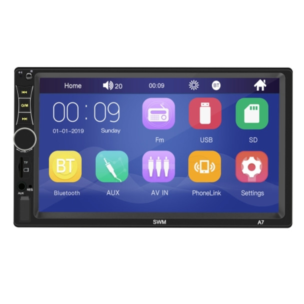 A7 7 inch Universal Car Radio Receiver MP5 Player, Support FM & Bluetooth & Phone Link with Remote Control