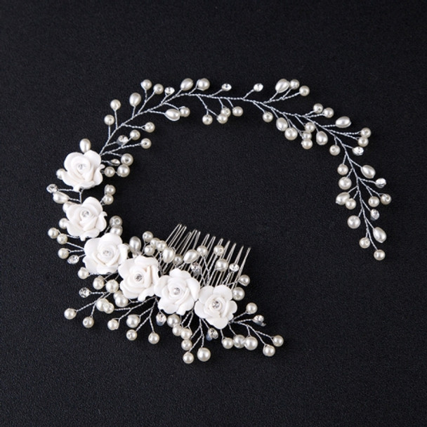 Women Hair Comb Bride Wedding Hair Clip Handmade Flowers Beads Decoration Ladies Hairs Accessories