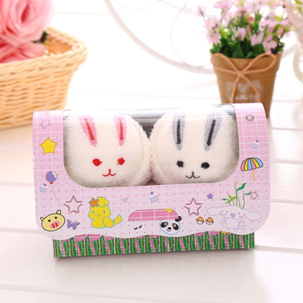 Cute Animal Compressed Travel Towel Set Gift Set With Embroidery Cotton Towels Bath Set Couple Wear(Rabbit)