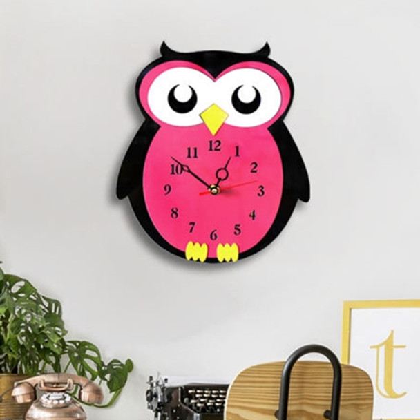 11*10 inch Children Bedroom Room Decor Battery Operated Owl Shaped Mute Non Ticking Round Wall Quartz Clock