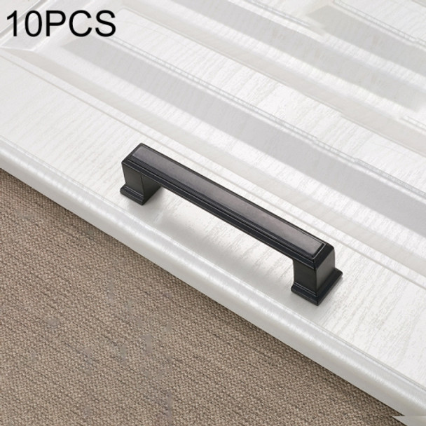 10 PCS 6609C-96 Simple Cabinet Door Handle Drawer Wardrobe Handle (Black)