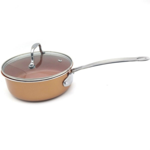 Non-stick Copper Ceramic Coating Cooking Pot, Style:With Cover