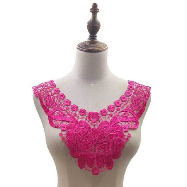 Rose Red Lace Butterfly Flower Embroidery Collar Flower Three-dimensional Hollow Fake Collar DIY Clothing Accessories, Size: 36 x 30cm