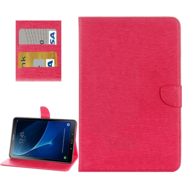 For Galaxy Tab A 10.1 (2016) / P580 Simple Style Horizontal Flip Leather Case with Holder & Card Slots & Wallet (Magenta)