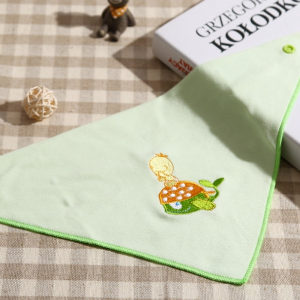 Printed Double-sided Breathable Triangle Towel Baby Cartoon Pattern Saliva Towel(Green Whale )