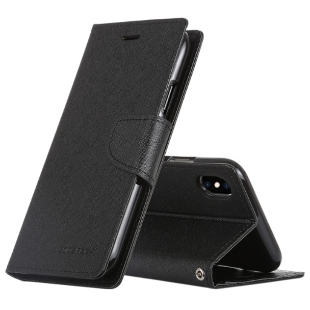 GOOSPERY FANCY DIARY Horizontal Flip Leather Case for iPhone XS Max, with Holder & Card Slots & Wallet(Black)