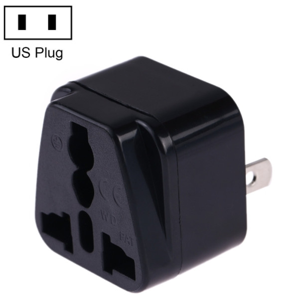 Portable Universal Socket to US Plug Power Adapter Travel Charger (Black)