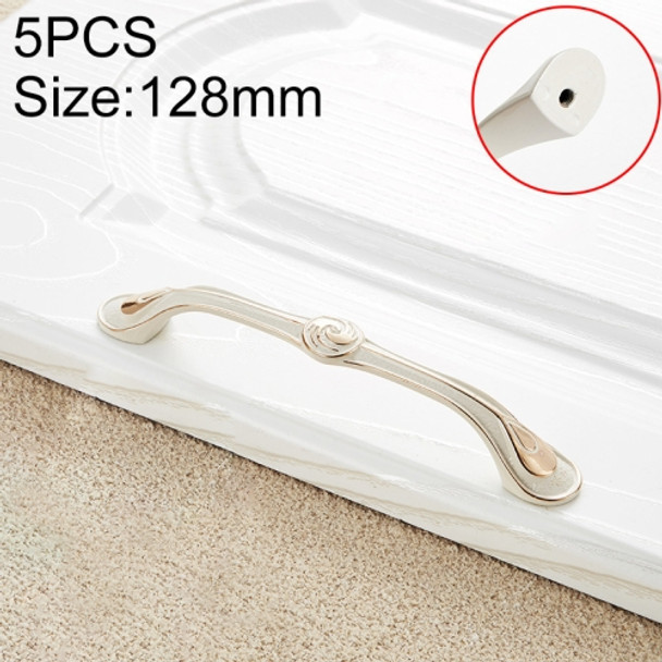 5 PCS 6039_128 Ivory White Zinc Alloy Simple Closet Cabinet Handle Pitch: 128mm