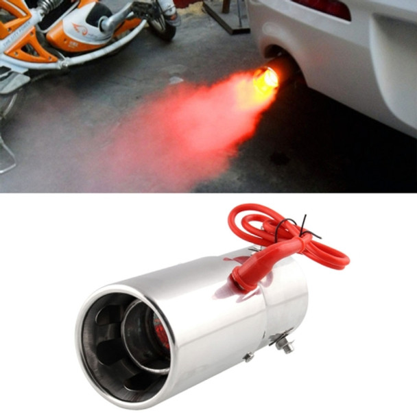 Universal Car / Motorcycles Styling Straight Stainless Steel Exhaust Pipe Spitfire Red Light Decoration Flaming Muffler Tail Muffler Tip Pipe