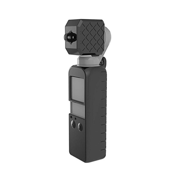 PULUZ  2 in 1 Diamond Texture Silicone Cover Case Set for DJI OSMO Pocket(Black)