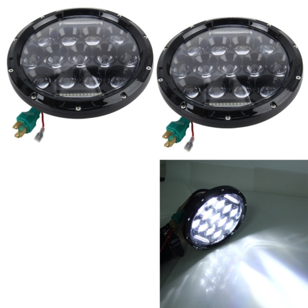 2 PCS 7 inch DC10-48V 36W 6000K Harley Motorcycle Headlight with 12 SMD-5630-LED Lamps and 12 Crystal Lamp Beads(White Light)