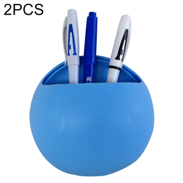 2 PCS Cute Eggs Sharpe Multifunction Bathroom Kitchen Suction Hooks Cup Organizer Wall Toothbrush Holder(Blue)