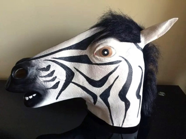 Popular Pretty Halloween Mask Masquerade Emulsion Horse Head Zebra Mask for Men and Women